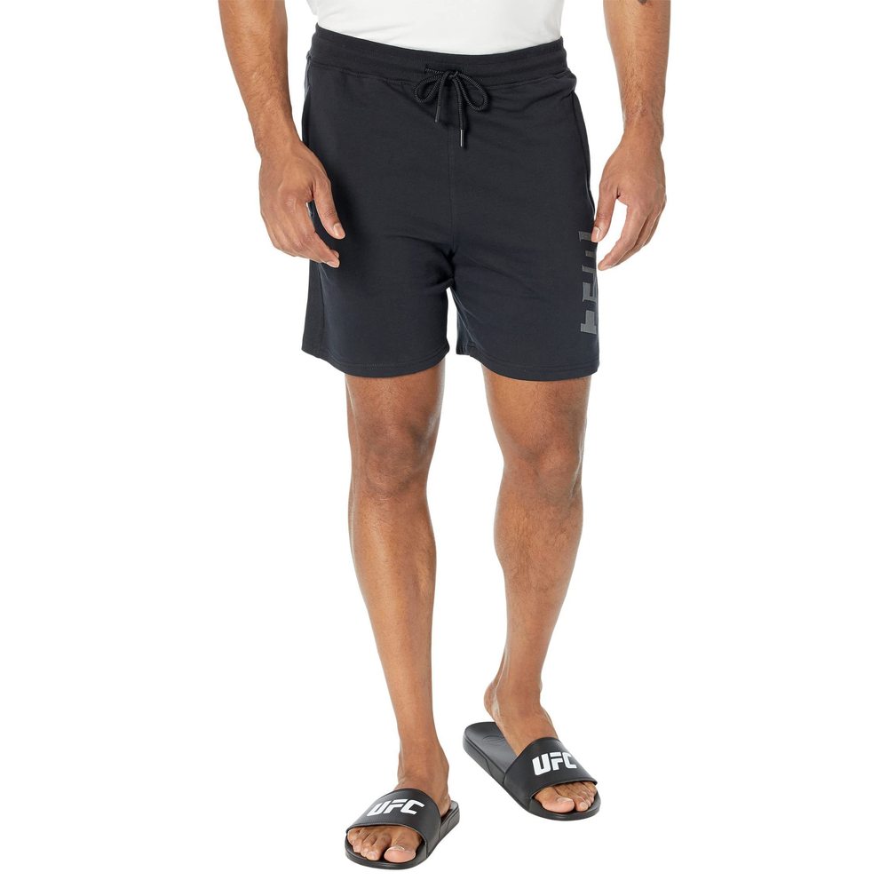 UFC Mens 7" Terry Volleyball Shorts Black LG 7